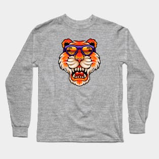 Cool Tiger with Summer Vibes Long Sleeve T-Shirt